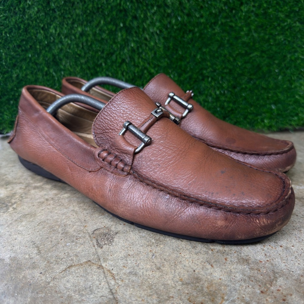 Vintage 90s Cole Haan Loafers Bit Driving Shoes Brown 12M AC-3312